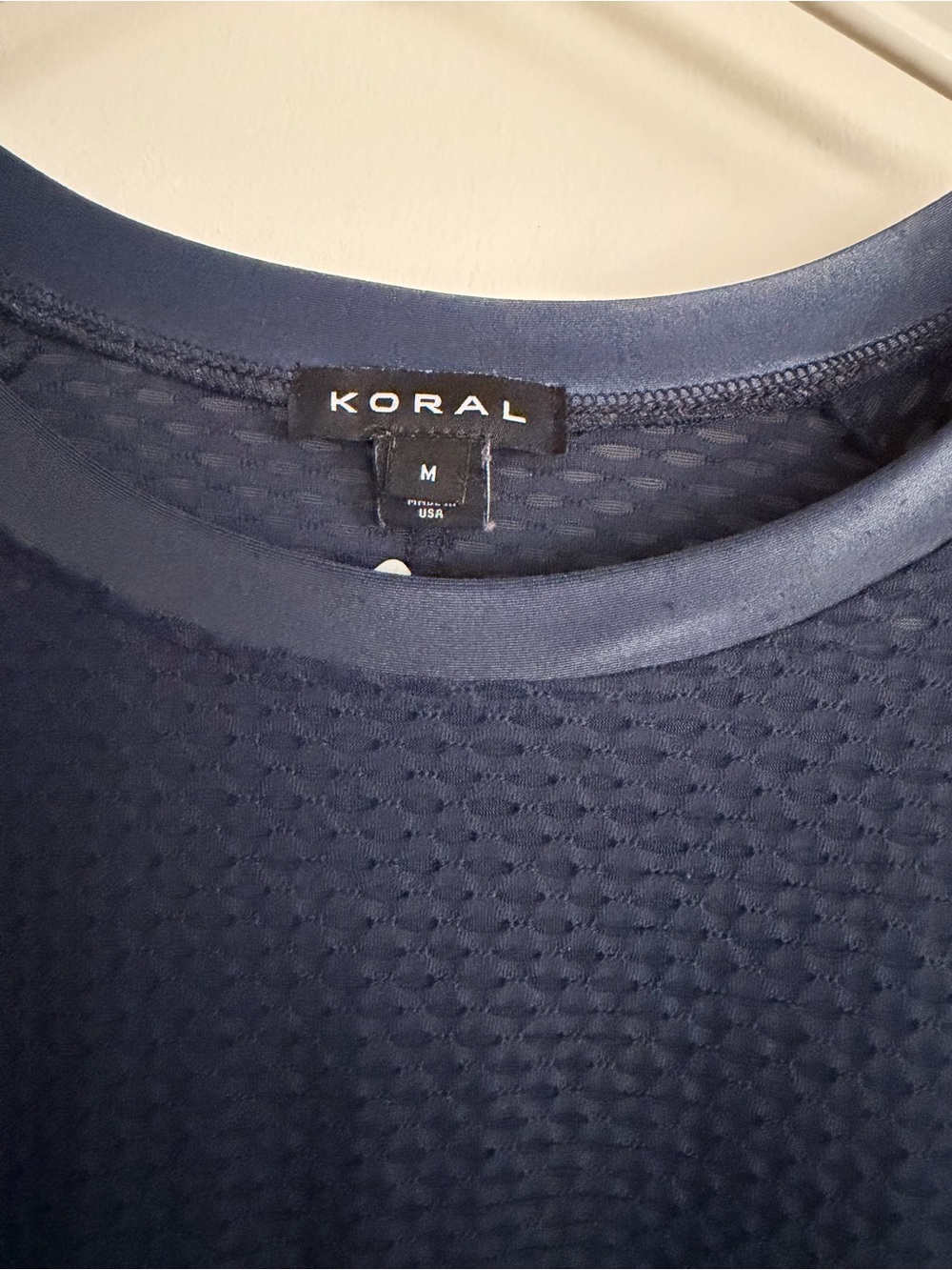 Koral Sofia Pullover — Size Medium, Midnight Blue, Mesh Knit Raglan, Made in USA - Picture 7 of 7